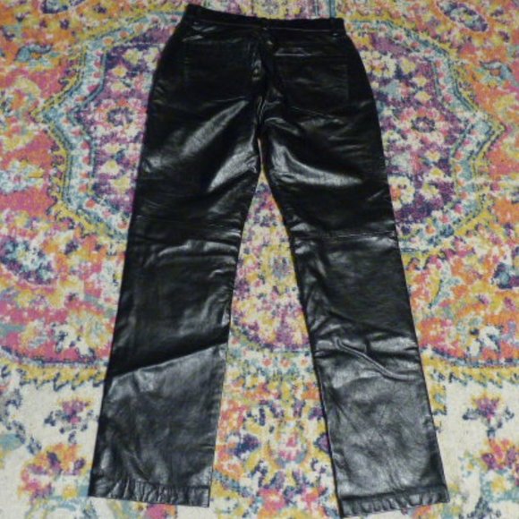 GAP black leather pants Size 6 - Picture 8 of 9